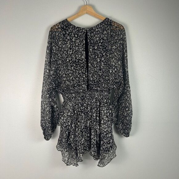 LOVESHACKFANCY Kaia Silk Dress in Evening Sky - Picture 3 of 10